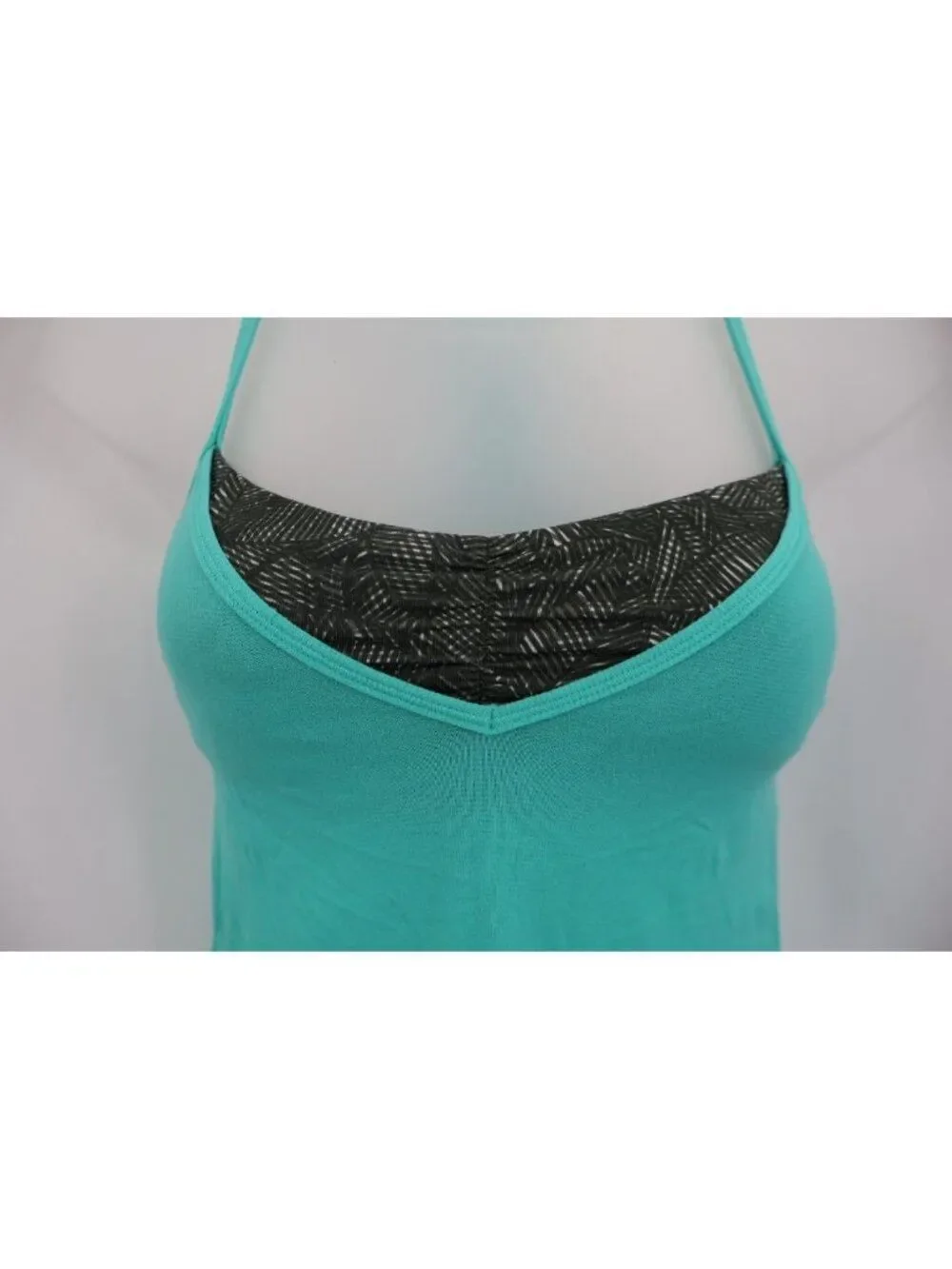 Lululemon Tank Top Womens 2 Green Roll Out Tank Bali Breeze Jazzy White Gator